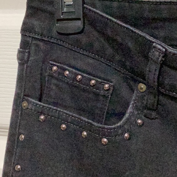 ⭐️ WilliamRast Black Flare Cropped Studded Jeans - Size 29 - Picture 2 of 9